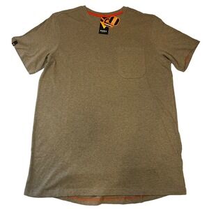 HAWX Mens Work Gear Short Sleeve Pocket T Shirt Brown Size Large NWT New UPF 30+